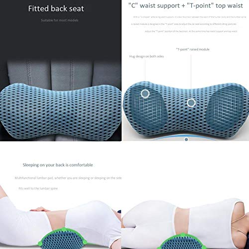 ZRH Almohada de Soporte Lumbar, cojín de automóvil en Forma de ala, Alivia el Dolor de Cintura, Espuma de Memoria de Rebote Lento, diseño ergonómico Orange