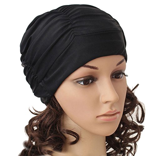 ZUMUii Butterme Señoras Chicas Plisado Tela de Paño Suave Sombrero de Natación/Cap/Turbante Gorro de Baño Hermoso Sombrero para Rastas Pelo Largo Verano/Mar/Piscina Juego de Diversión