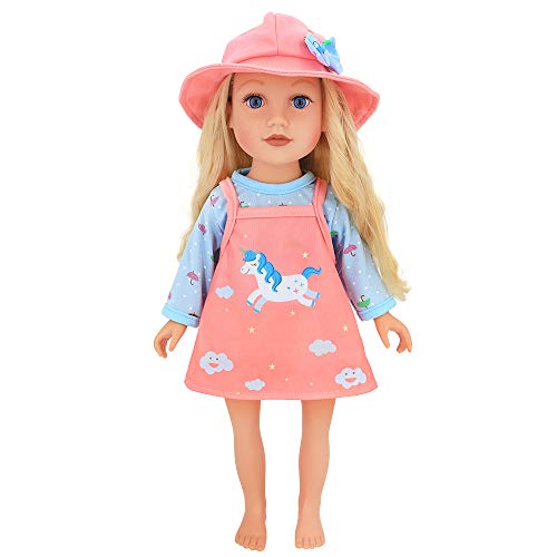 ZWOOS Ropa de Muñecas para New Born Baby Doll, Atuendo Unicornio con Sombrero para 18 " Muñecas (40-45 cm)