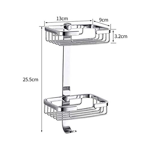 Zxb-shop Jaboneras Montado en la Pared del Plato de jabón, jabón de Acero Esponja sostenedor de la Bandeja con Ganchos for baño, Ducha de hidromasaje Cocina
