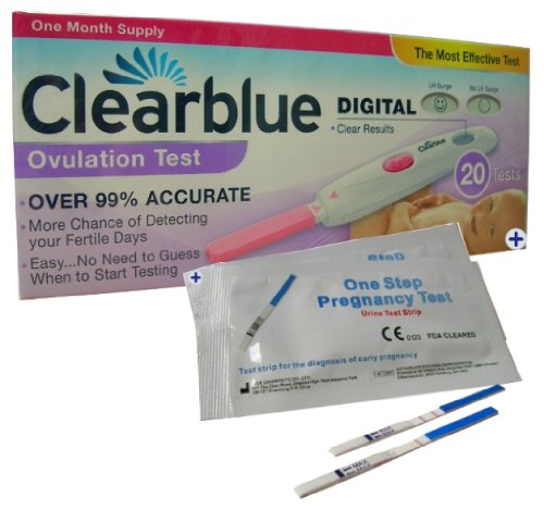 1 x digital de ovulación Clearblue prueba - Paquete de 20 Test & 2 x extremadamente temprano 10mIU Tiras de Prueba de Embarazo