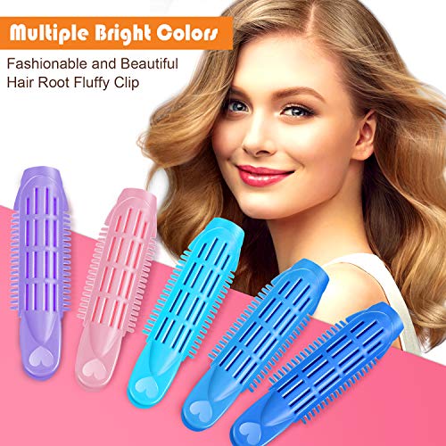 10 Piezas Rodillos de Pinzas de Volumen de Raíz de Pelo Clip de Rizador de Pelo Esponjoso Ondulado Herramienta Peinado Rizado Esponjoso Natural para Mujeres Niñas (5 Colores Brillantes)