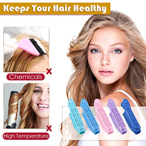 10 Piezas Rodillos de Pinzas de Volumen de Raíz de Pelo Clip de Rizador de Pelo Esponjoso Ondulado Herramienta Peinado Rizado Esponjoso Natural para Mujeres Niñas (5 Colores Brillantes)