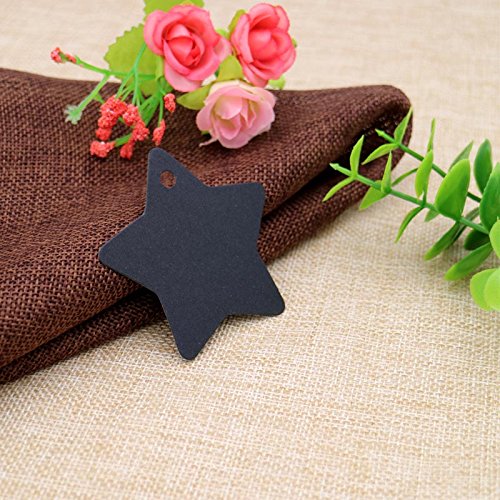 100 etiquetas de papel kraft para regalo con forma de estrella con 30,5 metros de cuerda de yute natural, idea para regalos de boda, de cumpleaños, etiquetas de precios y de equipaje