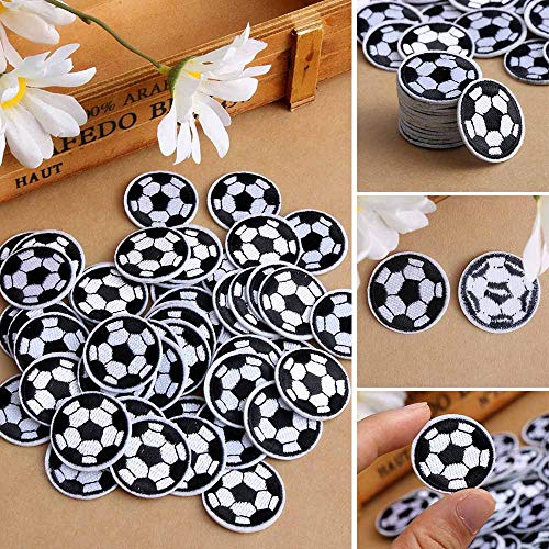 10pcs del balón de fútbol Parches Blanco y Negro Fútbol Parches Hierro en bordado cose en el DIY decorativo apliques para la ropa Jeans Accesorios