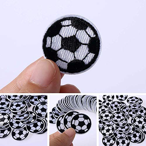 10pcs del balón de fútbol Parches Blanco y Negro Fútbol Parches Hierro en bordado cose en el DIY decorativo apliques para la ropa Jeans Accesorios