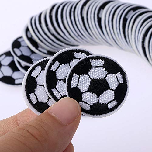 10pcs del balón de fútbol Parches Blanco y Negro Fútbol Parches Hierro en bordado cose en el DIY decorativo apliques para la ropa Jeans Accesorios