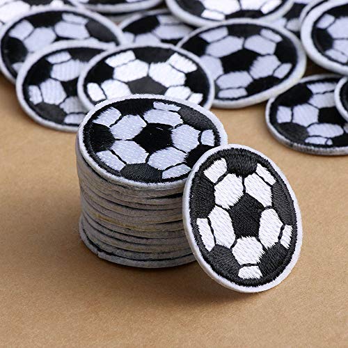 10pcs del balón de fútbol Parches Blanco y Negro Fútbol Parches Hierro en bordado cose en el DIY decorativo apliques para la ropa Jeans Accesorios