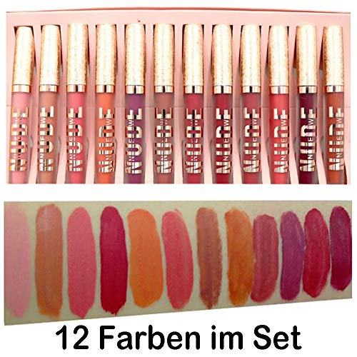 12 colores set de lápiz labial líquido a prueba de agua set de lápiz con copa antiadherente mate colourfast lápiz hidratante lápiz mat lipliner mat terciopelo multicolor brillo mate duradero lápiz