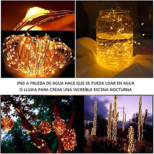 [2 Pack] Guirnaldas Luces Con enchufe USB,10m/100 LED 8 modos Luces de Hadas de 33 pies con Control Remoto y Temporizador Luces de Luciérnaga Decoración Navideña Dormitorio Fiesta Luces de