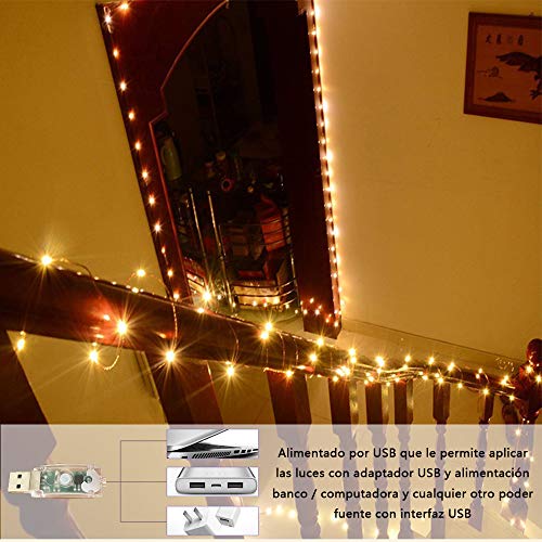 [2 Pack] Guirnaldas Luces Con enchufe USB,10m/100 LED 8 modos Luces de Hadas de 33 pies con Control Remoto y Temporizador Luces de Luciérnaga Decoración Navideña Dormitorio Fiesta Luces de