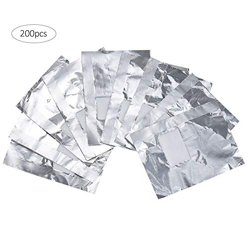 200 Pcs Quitaesmalte de Papel de Aluminio,Herramienta de Limpieza para Remover el Gel de Uñas Acrílico Nail,Removedor de Uñas de Gel