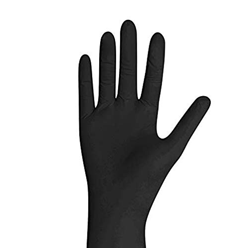 200 Piezas - Guantes Desechables - GUARD 5 - Guantes de nitrilo Negro - Guantes de Cocina Desechables Tatuaje Artista mecánico o médico (Xtra Large)