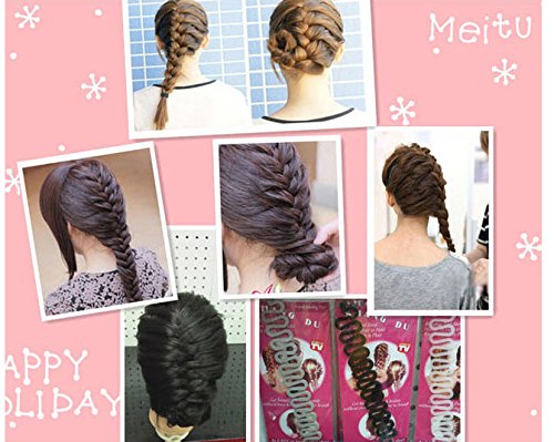 2pcs Herramientas Accesorios Hacedor Braid Cabello Trenzado Peinado Clip Palo Bollo para Mujeres