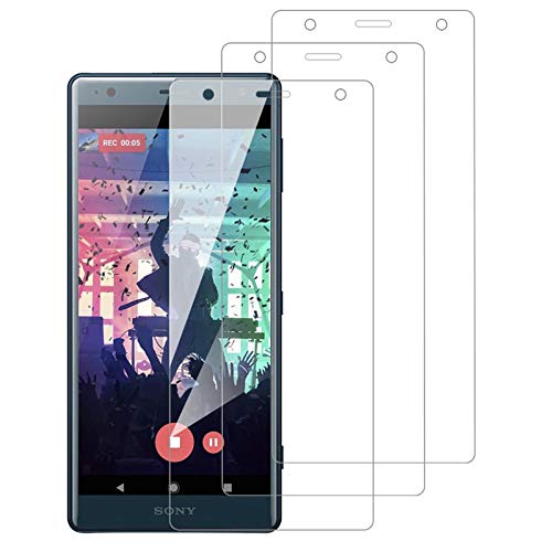 [3 Pack] Amonke Protector Pantalla para Sony Xperia XZ2 Cristal Vidrio Templado, Plana pero Incompleta Cobertura, 9H Dureza 2.5D curvo Borde Screen Protector para Sony Xperia XZ2