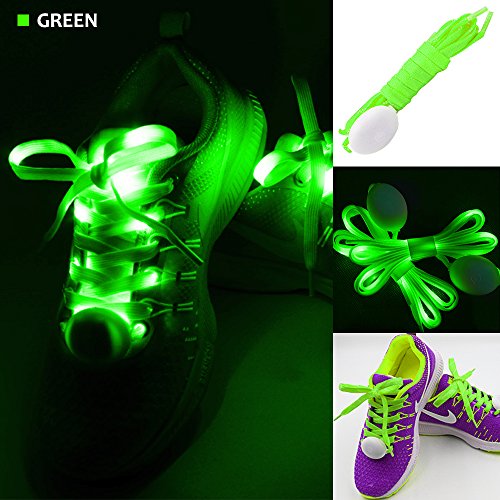 3 Paquete de Cordones de Zapatos de Luz LED, FineGood Nylon Cordones con Cuatro Modos Brillante para Bailar Hip-hop Ciclismo Correr Senderismo Patinaje Deporte - Azul, Naranja, Verde