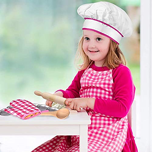 30 Piezas Juego de Cocina para Niñas, Juego Chef Cocinero| Materiales de Primera Calidad| Gorro Delantal Rodillo Cortador de Galletas Guantes Horno Utensilios etc| Regalo Cumpleaños Navidad Ideal.