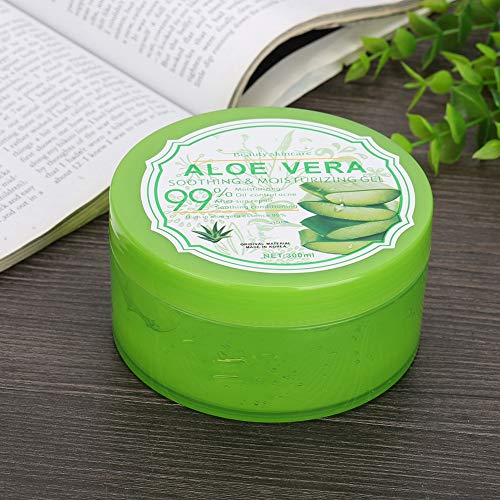 300g Organic Aloe Vera Gel - Hidratante para rostro y cuerpo, Hidrata la piel dañada, Ideal para pieles secas y estresadas y quemaduras solares, Acné