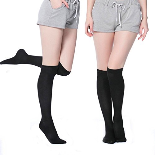 3/7 Pares Rodilla Alta Calcetines de compresión graduada para Mujeres y Hombres (7 pairs（Assort 2）, L/XL)