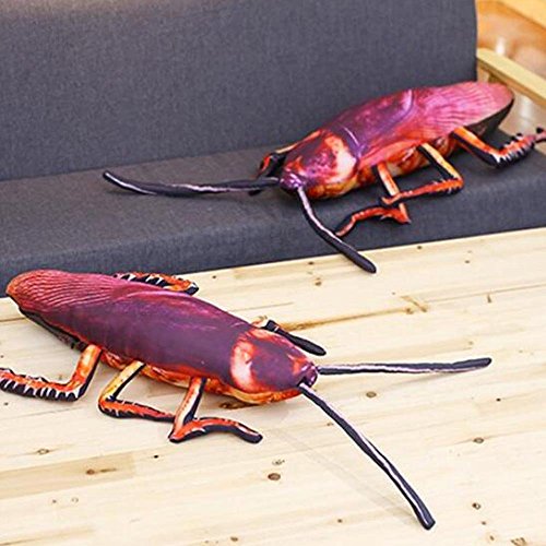 3D Cojín de Felpa de la Cucaracha de la Simulación,Juguete Felpa del Insecto,Almohada de la Siesta del Animal Doméstico para Decoración Casera Juguetes del Regalo de Cumpleaños (35CM)