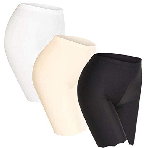 3pack 2020 Nuevas Mujeres Calzoncillos Elásticos De Seguridad Bajo Ultra Sexy Hielo Sedoso Suave Sin Costura Leggings Invisibles Pantalones Anti Rozaduras Ropa Interior Vestidos (s)