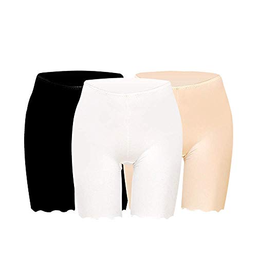 3pack 2020 Nuevas Mujeres Calzoncillos Elásticos De Seguridad Bajo Ultra Sexy Hielo Sedoso Suave Sin Costura Leggings Invisibles Pantalones Anti Rozaduras Ropa Interior Vestidos (s)