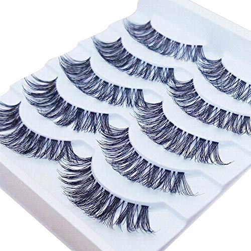 5 pares de pestañas postizas naturales, pestañas postizas para mujer, maquillaje elegante hecho a mano, 5 pares de pestañas postizas naturales largas, extensiones exquisitas