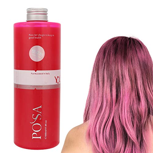 500ml Crema de tinte capilar rosa de larga duración, Crema de color de cabello semipermanente suave Herramienta de color de peluquería para salones profesionales y uso doméstico(500ml)