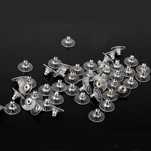 50Pcs Topes Siliconas De Pendientes Con Cojines De Plástico Earrings Back Clutch