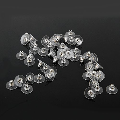 50Pcs Topes Siliconas De Pendientes Con Cojines De Plástico Earrings Back Clutch