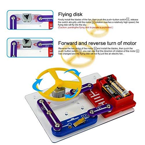 58 Kit de Ciencia DIY para Niños Kits de Experimento Bloques Electrónicos Circuitos de Ciencia Juguete Kit de Descubrimiento Educativo Seguro para 5-8 Edades Niños