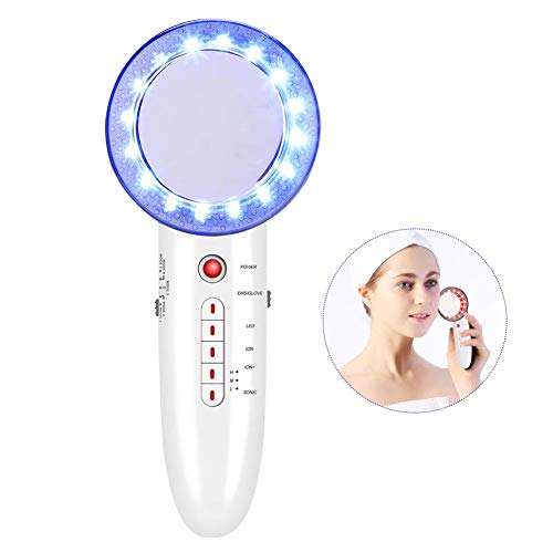 6 En 1 Ultrasonidos Belleza Cuerpo Facial Adelgazar Máquina de Iones Galvánicos LED Eliminar Celulitis Masajeador Radiofrecuencia Facial Corporal Reafirmante Piel Para adelgazamiento de cuerpo(EU)