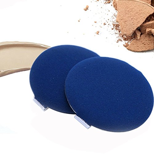 6 pcs mojado y seco esponja de maquillaje de doble uso aire Cojín borla para BB CC Cream Base Líquida powder- su maquillaje Look se más natural (azul)