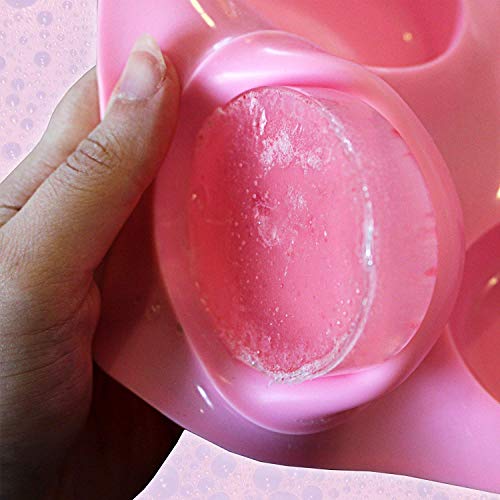 8 Pcs Jabon Silicona que Hace Moldes - 18 Unidades, Cuadrado, Redondo, Ovalado, Hecho a Mano Forma - Mollete Moldeo para Hornear, Moldes de Caramelo para Bricolaje, Artesanía (Rosa)