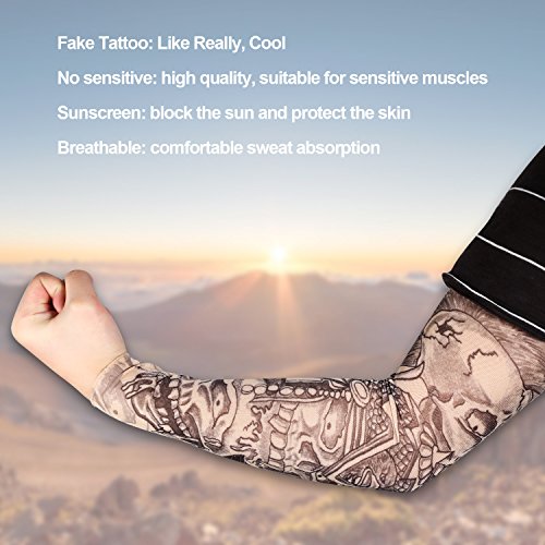 8 PCS Mangas Tatuajes Falsos, Rymall Tatuajes Temporales Brazo Medias Tatoo Mangas Disfraces Arte Temporal Hombres y Mujeres, Nylon Mangas de Aspecto Real