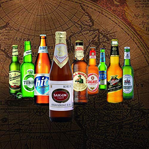 "9 Especialidades de cerveza del Mundo" Colección de las más famosas variedades de cerveza. Una de las mejores ideas de regalo para hombres (Cumpleaños, Navidades, Reyes, Aniversario)