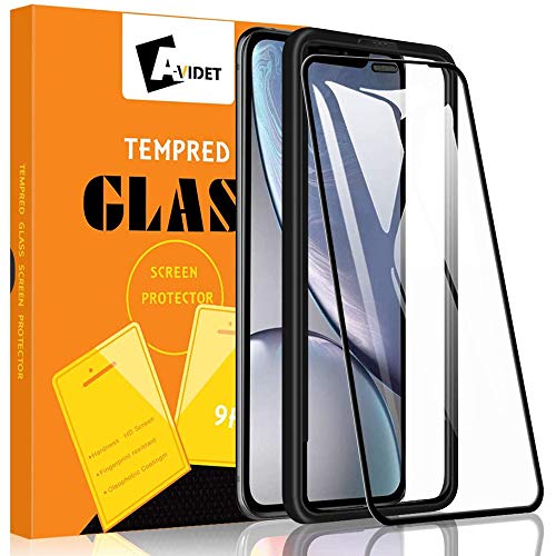 A-VIDET 2 Piezas Protector Pantalla iPhone 11 / iPhone XR,Anti-Burbujas Anti-despegamientos Anti-arañazos Cobertura Completa Tecnología 3D para iPhone 11 / iPhone XR