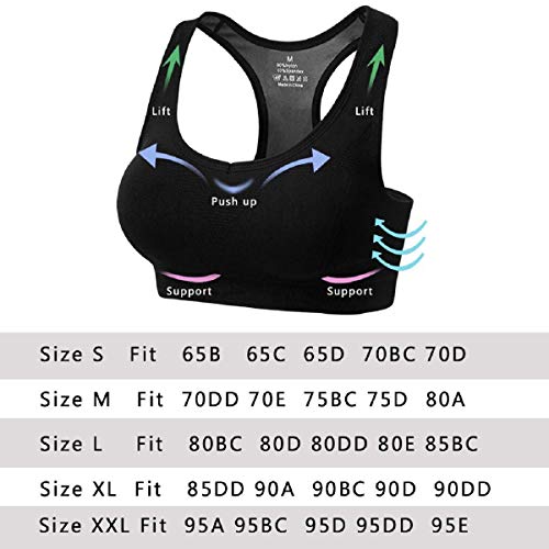 Abollria Sujetador Deportivo para Mujeres, cómodos Suave y Almohadillas Extraíbles,Bra Deporte sin Costuras para Yoga/Fitness/Run/Ejercicio