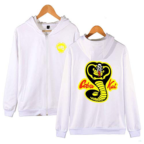 ACBANANA Karate Niño Cobra Kai Impresión Personalizada Sudadera con Capucha Película Retro Unisex Cremallera Sudadera Casual Top