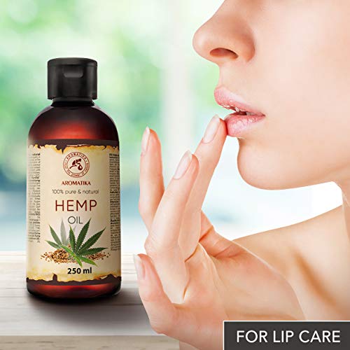 Aceite de Semillas de Cáñamo 250ml - 100% Puro y Natural - Aceite Base - Cannabis Sativa Seed Oil - Hemp Oil - Cuidado Intensivo para Rostro - Cuerpo - Cabello - Piel - para Masajes de Belleza