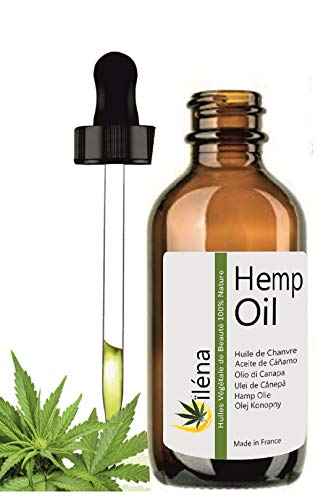 Aceite hidratante de masaje de Cañamo - hemp oil - Aceite calmante base para aceites esenciales Aceite barba, Envase de cristal (100 ml)