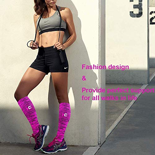 ACTINPUT Calcetines de Compresión Medias de Compresion Mujer y Hombre para Running,Atlético, Ciclismo,Médico, Enfermera,Volar, Viajar (Assorted 02-6 Pares, S-M)