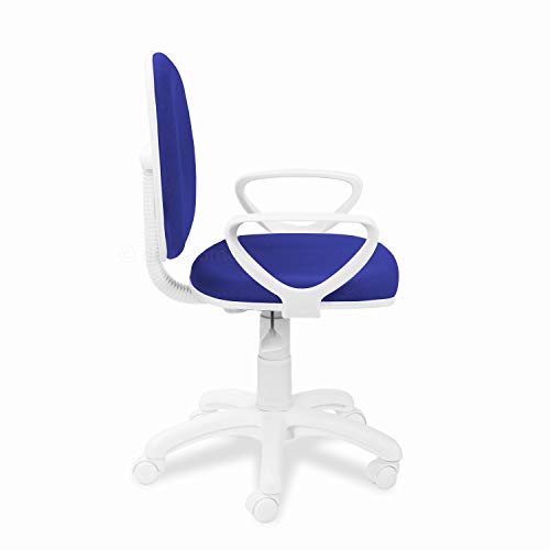 Adec - Dolphin, Silla de Escritorio giratoria, Silla Juvenil de Oficina, Color Azul, Medidas: 54 cm (Ancho) 54 cm  (Fondo) x 79-91 cm (Alto)