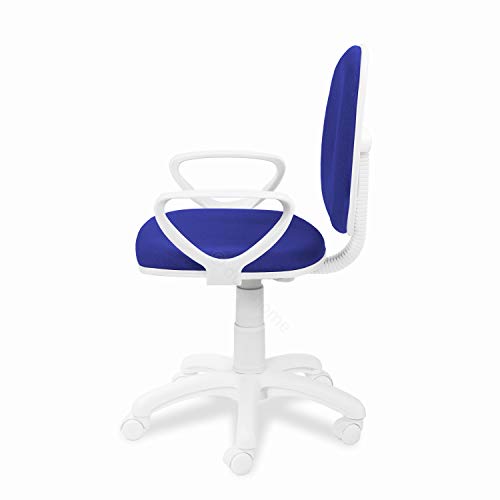 Adec - Dolphin, Silla de Escritorio giratoria, Silla Juvenil de Oficina, Color Azul, Medidas: 54 cm (Ancho) 54 cm  (Fondo) x 79-91 cm (Alto)