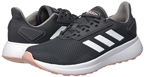 adidas Duramo 9, Zapatillas para Correr para Mujer, Grey Six/FTWR White/Pink Spirit, 38 2/3 EU