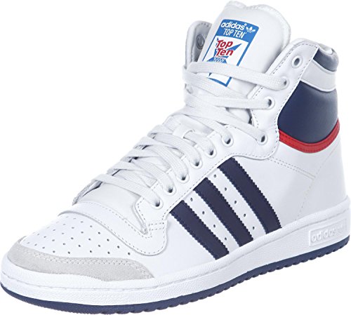 Adidas Top Ten Hi, Zapatillas Altas Unisex Adulto, Blanc Bleu Marine Rouge, 40 2/3 EU