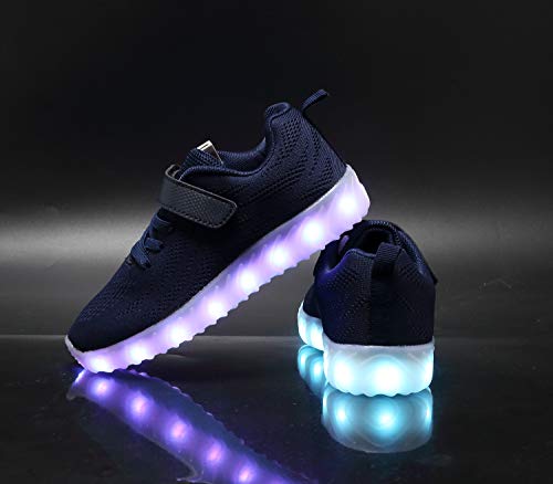 Adituob - Zapatillas luminosas para niños (niños pequeños/niños grandes), color Azul, talla 36 EU