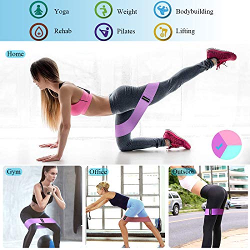 Aenamer Bandas Elasticas Musculacion, Bandas de Resistencia Fitness de Tela 8 Niveles para Hombre Mujer, Bandas de Ejercicios para Yoga Pilates Crossfit Gym Estiramientos Fisioterapia