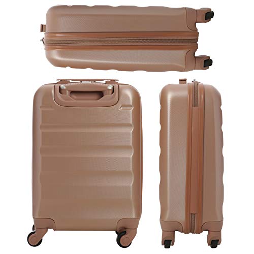 Aerolite 21€/55 cm ABS Cabina de Mano Maleta de Viaje Hardshell (Oro Rosa)