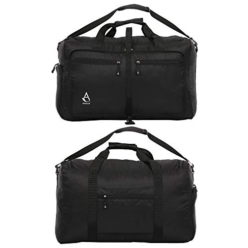 Aerolite 55x35x20cm 39L Equipaje de mano Bolsa Compacta y Plegable Ultra Ligera Bolsa de Viaje Bolsa de Deporte Bolsa de Vuelo 55x35x20 , Negro